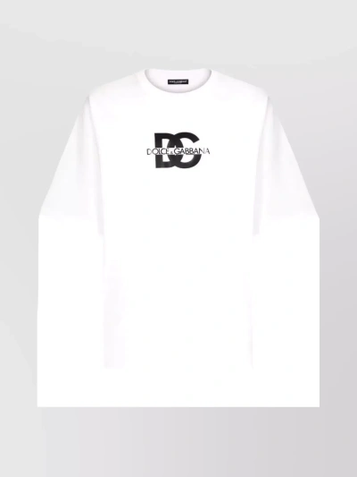 Dolce & Gabbana Logo Crewneck T-shirt With Short Sleeves In White
