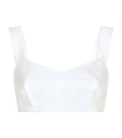 Dolce & Gabbana Logo Crop Top In White