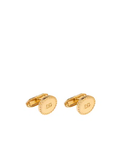 Dolce & Gabbana Logo Cufflinks In Nude