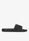 Dolce & Gabbana Black Sandals With Logo Detail In Black