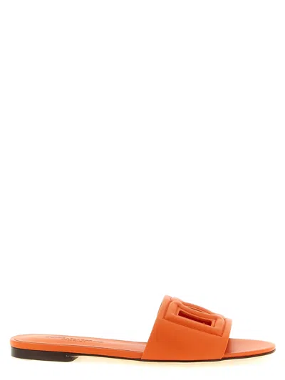 Dolce & Gabbana Logo Cutout Calfskin Slide In Multi