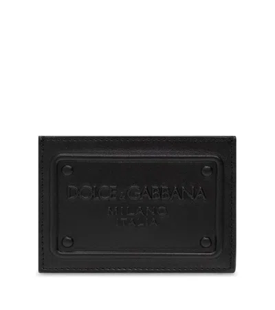 Dolce & Gabbana Logo Debossed Card Holder In Black