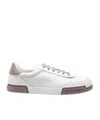 Dolce & Gabbana Portofino Yatch Sneakers In Calfskin Color White And Dove Grey In White
