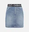 Dolce & Gabbana Logo Denim Miniskirt In Blue