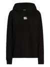 Dolce & Gabbana Logo-detail Cotton Hoodie In Black