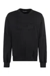 Dolce & Gabbana Men's Embossed Logo Detail Cotton Sweatshirt In Black In Black