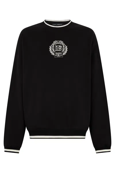 DOLCE & GABBANA LOGO DETAIL COTTON SWEATSHIRT