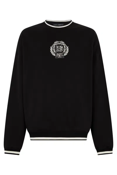 DOLCE & GABBANA DOLCE & GABBANA LOGO DETAIL COTTON SWEATSHIRT