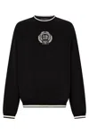 Dolce & Gabbana Crewneck Sweatshirt With Ribbed Cuffs And Hem In Black