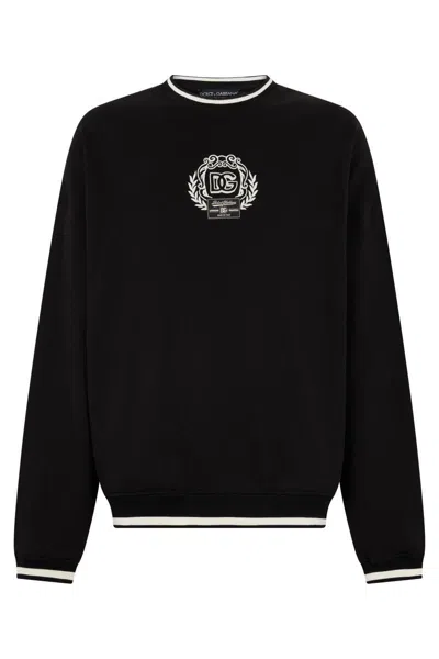 DOLCE & GABBANA DOLCE & GABBANA LOGO DETAIL COTTON SWEATSHIRT
