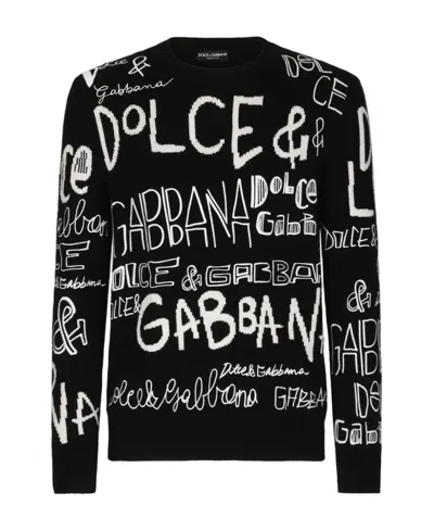 Dolce & Gabbana Logo-detail Crew-neck Jumper In Black