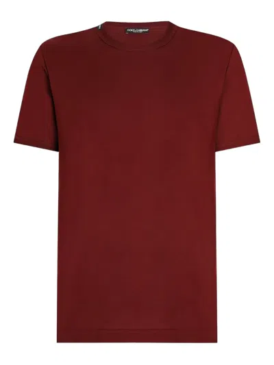 Dolce & Gabbana Logo-detail Crew-neck T-shirt In Red