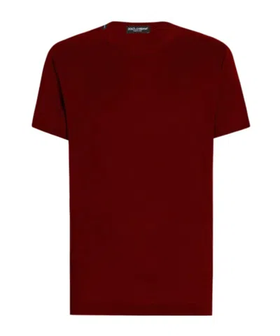 Dolce & Gabbana Logo-detail Crew-neck T-shirt In Red