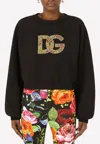 Dolce & Gabbana Logo Detail Cropped Jersey Top In Black