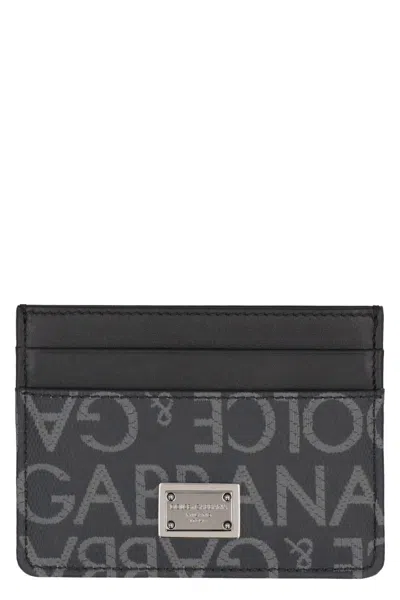 DOLCE & GABBANA DOLCE & GABBANA LOGO DETAIL LEATHER CARD HOLDER