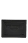 Dolce & Gabbana Small Zip-around Wallet In Calfskin With Raised Logo In Black