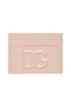 Dolce & Gabbana Logo Detail Leather Card Holder In Pale Pink
