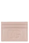 Dolce & Gabbana Logo Detail Leather Card Holder In Pale Pink