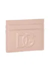 Dolce & Gabbana Logo Detail Leather Card Holder In Pale Pink