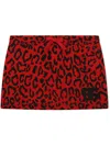 Dolce & Gabbana Logo-detail Leopard-print Skirt In Red