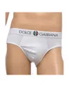 Dolce & Gabbana Logo-waistband Stretch-cotton Briefs In White