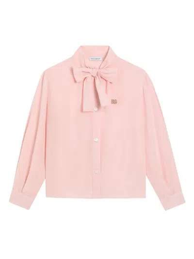 Dolce & Gabbana Kids' Logo-detail Shirt In Rosa