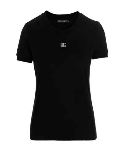 DOLCE & GABBANA DOLCE  GABBANA LOGO-EMBELLISHED SHORT-SLEEVED TOP