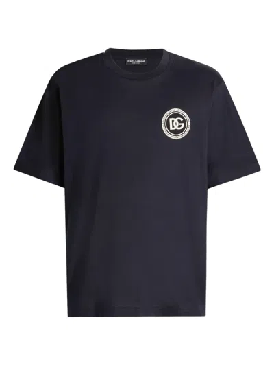 Dolce & Gabbana Logo-detail Short-sleeve T-shirt In Blue