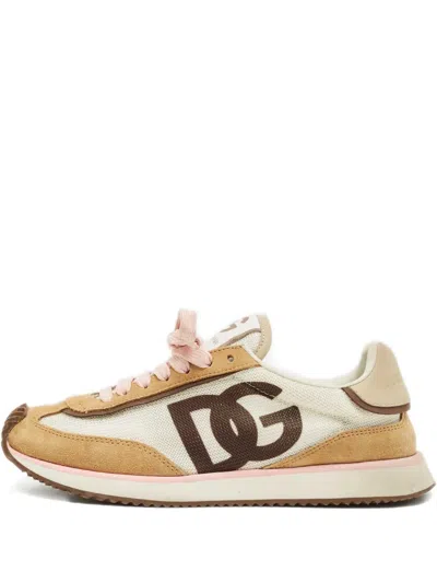 Pre-owned Dolce & Gabbana Logo-detail Sneakers In White
