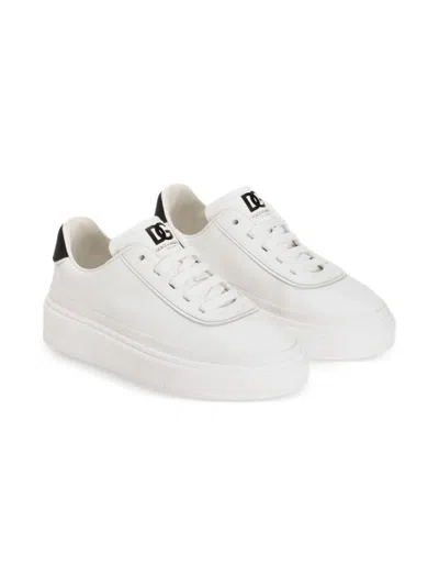Dolce & Gabbana Kids' Logo-detail Sneakers In White