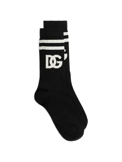 Dolce & Gabbana Logo-detail Socks In Black