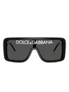 Dolce & Gabbana Logo-detail Square-frame Sunglasses In Black