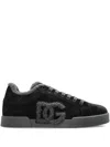 Dolce & Gabbana Logo-detail Suede Trainers In Black