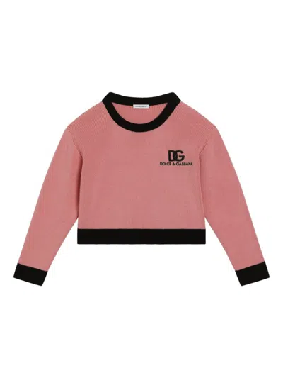 Dolce & Gabbana Logo-detail Sweater In Pink