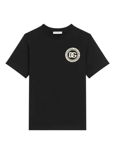 Dolce & Gabbana Kids' Logo-detail T-shirt In Black