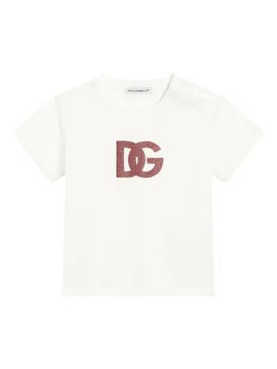 Dolce & Gabbana Babies' Logo-detail T-shirt In Weiss