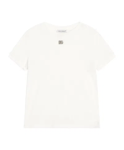 DOLCE & GABBANA DOLCE  GABBANA KIDS LOGO-DETAILED CREWNECK T-SHIRT