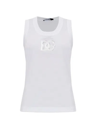 Dolce & Gabbana Logo-detail Tank Top In White