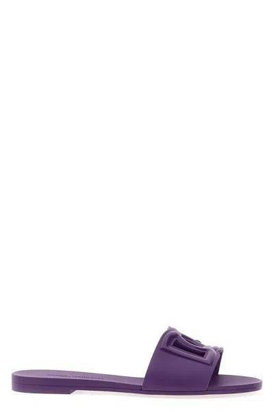 Dolce & Gabbana Flat Slides In Purple