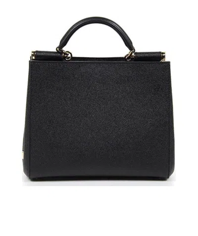 Dolce & Gabbana Logo Details Handbag In Black
