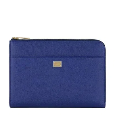 Dolce & Gabbana Logo Details Handbag In Blue