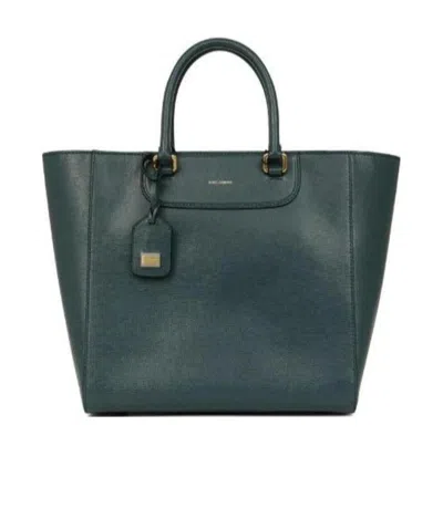 Dolce & Gabbana Logo Details Handbag In Green
