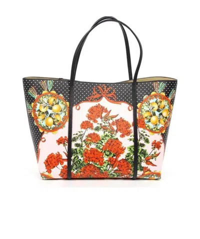 Dolce & Gabbana Logo Details Handbag In Multicolor