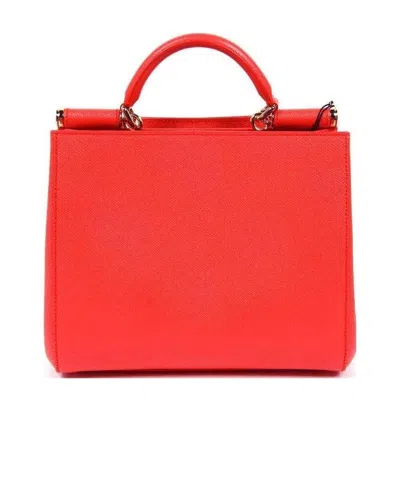Dolce & Gabbana Logo Details Handbag In Orange