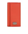 Dolce & Gabbana Tri-fold Logo Plaque Leather Wallet In Red