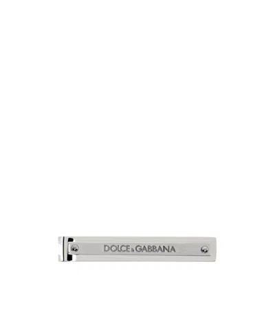 Dolce & Gabbana Logo Details Tie Clip In Gray