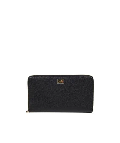 Dolce & Gabbana Logo Details Wallet In Black