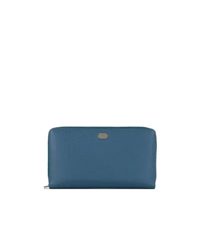 Dolce & Gabbana Logo Details Wallet In Blue
