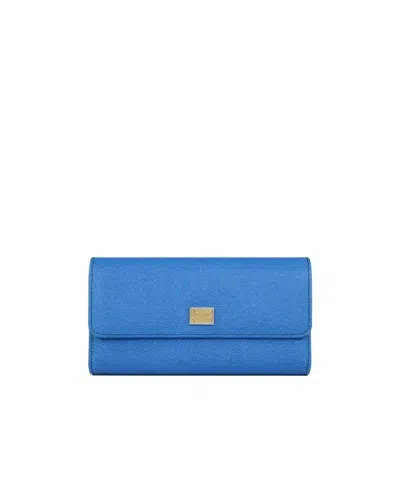 Dolce & Gabbana Logo Details Wallet In Blue