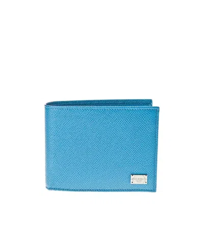 Dolce & Gabbana Logo Details Wallet In Blue